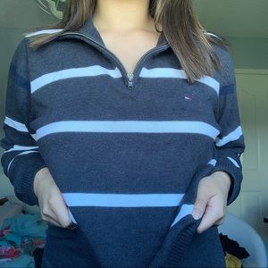striped tommy hilfiger quarter zip